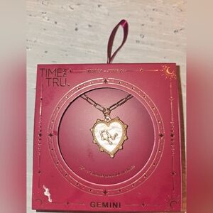 Time and Tru Gemini Heart Pendant Necklace - New